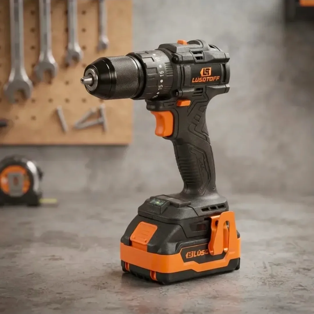 Taladro percutor a batería 18V, 13 mm, 75 Nm Brushless Lüsqtoff TIL95-9BK
