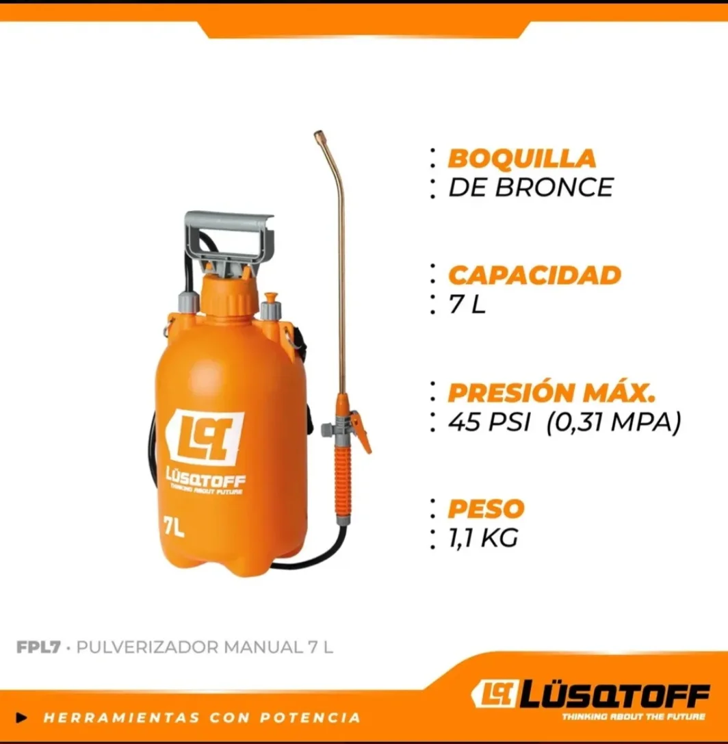 Pulverizador fumigador manual 7 litros Lüsqtoff FPL7