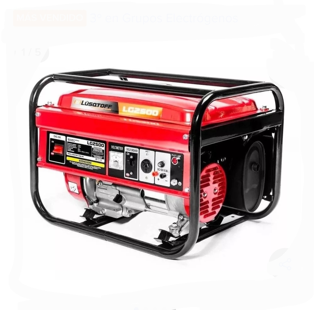 GENERADOR ELECTRICO 2.500W 5.5HP LG2500 Lüsqtoff LG2500