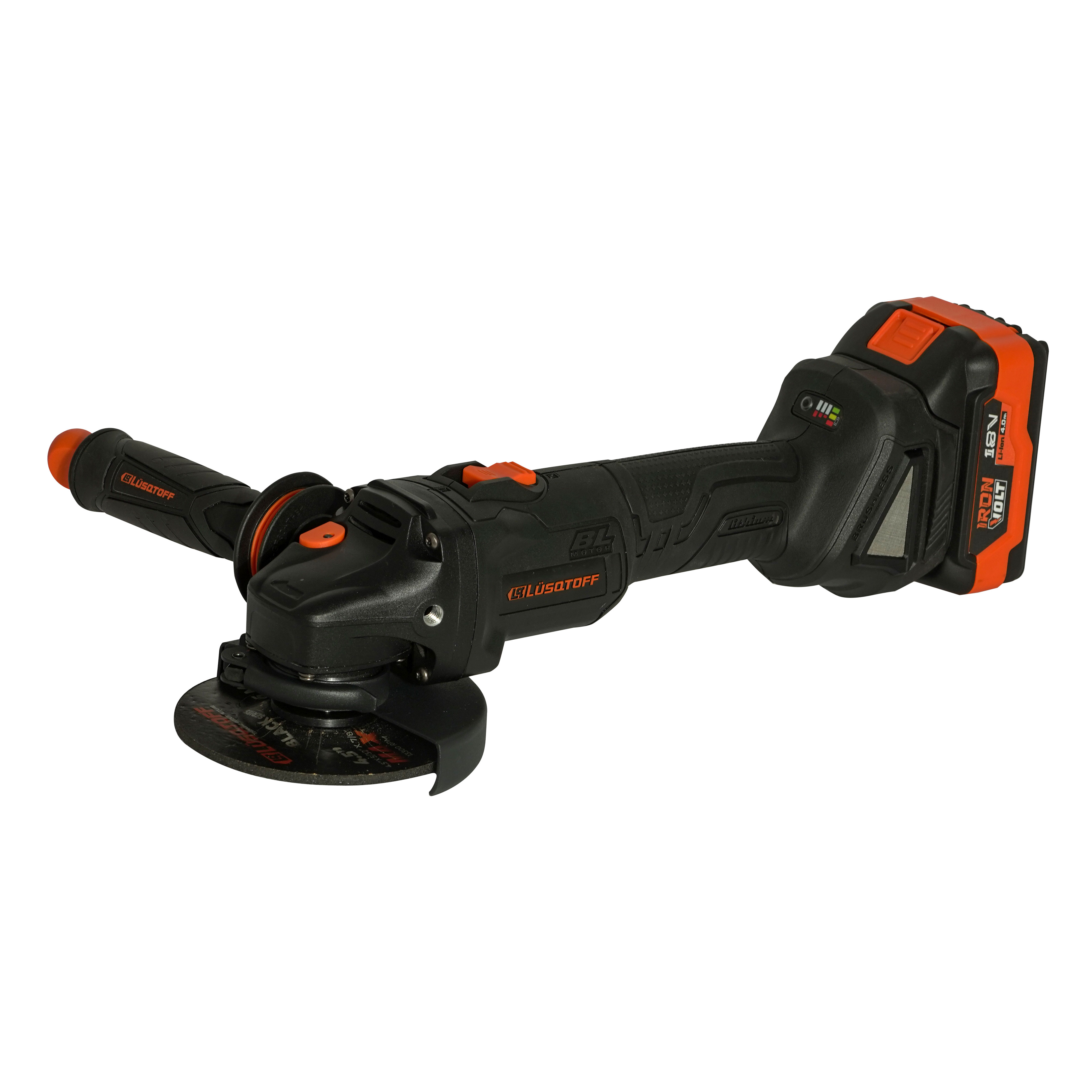 AMOLADORA ANGULAR INALAMBRICA 18V 2.0AMP BLACK SERIES Lüsqtoff AML115-9BK