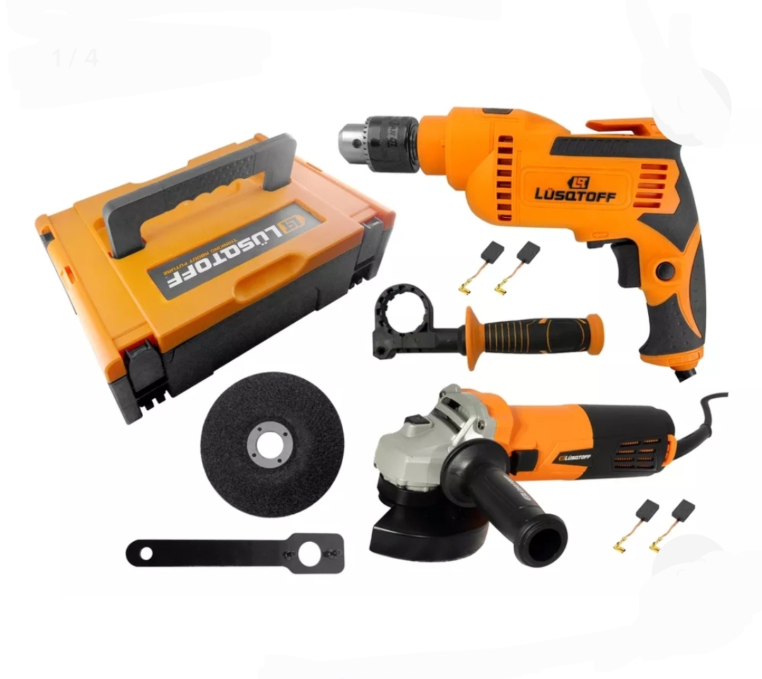 KIT AMOLADORA 115MM+TALADRO 13MM KATL-8 Lüsqtoff KATL-8