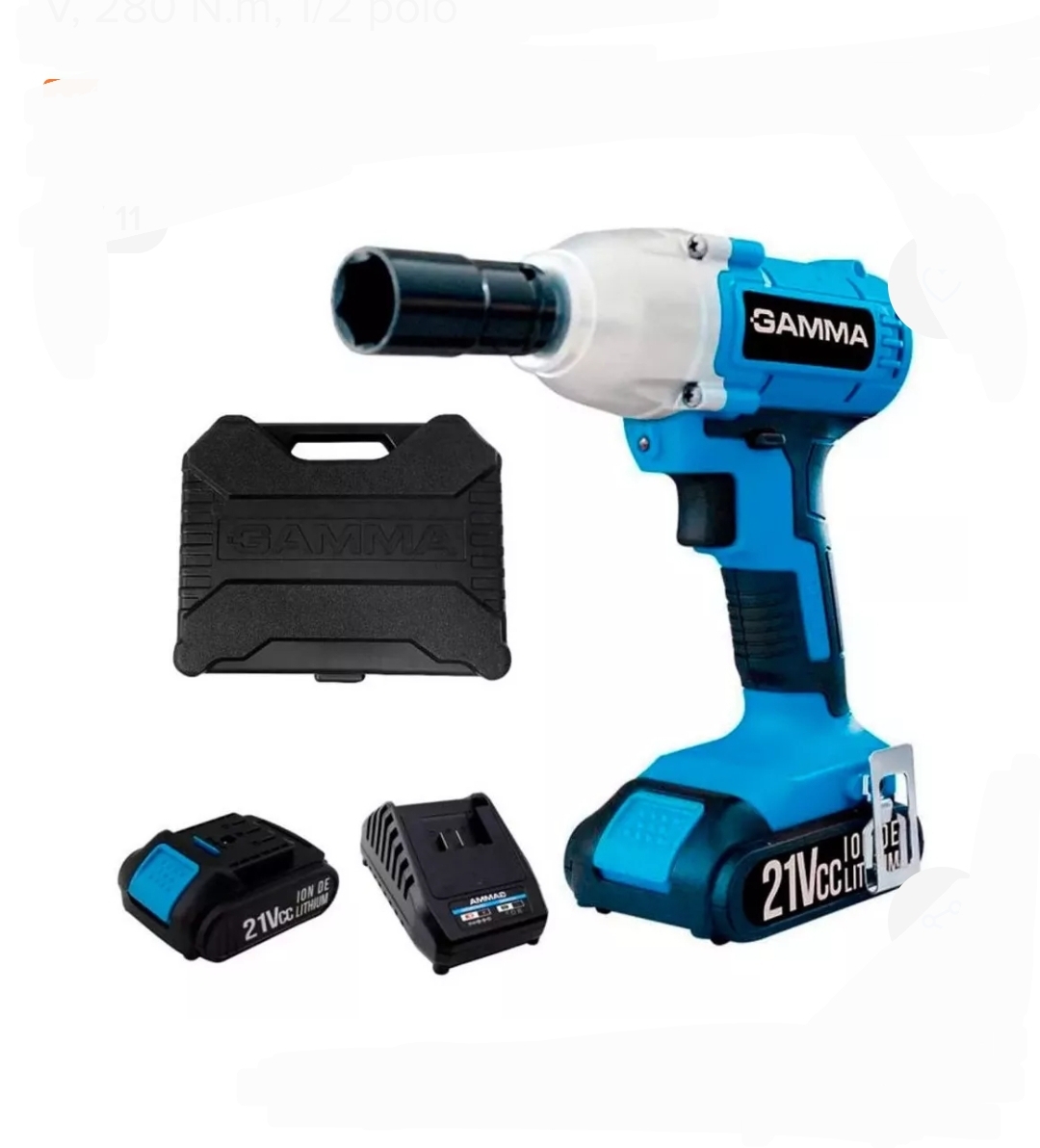 LLAVE DE IMPACTO A BATERIA 21V 280 Nm ION LITIO Gamma G12201 AR