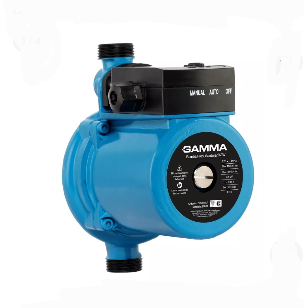 BOMBA DE AGUA PRESURIZADORA 260W 4 BAÑOS PRO1 Gamma PRO1