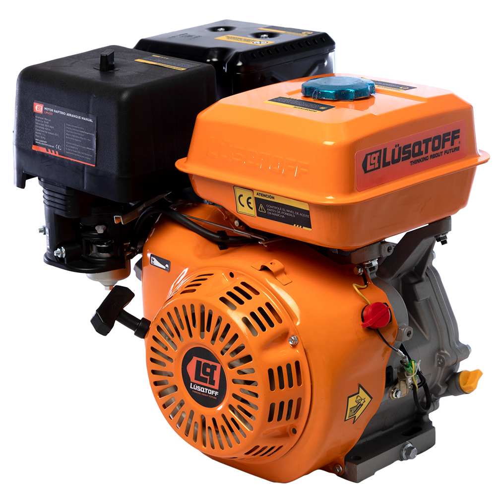MOTOR NAFTERO 15 HP ARRANQUE MANUAL 414cc EJE HORIZONTAL LM420 Lüsqtoff LM420