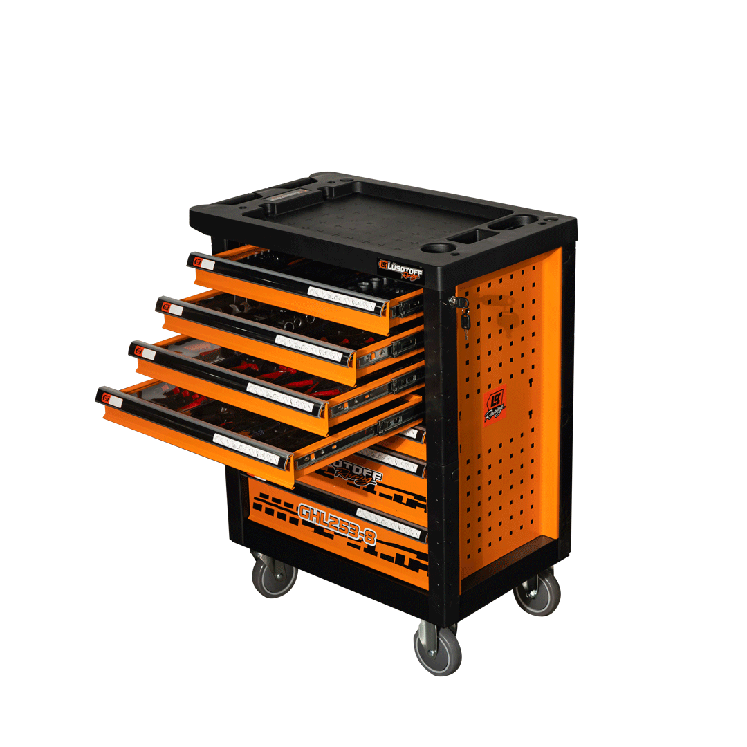 CARRO PORTA HERRAMIENTAS  CON 253 PIEZAS RACING Lüsqtoff GHL-253-8