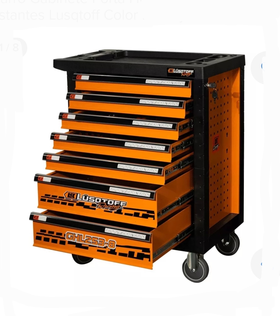 CARRO PORTA HERRAMIENTAS  CON 253 PIEZAS RACING Lüsqtoff GHL-253-8