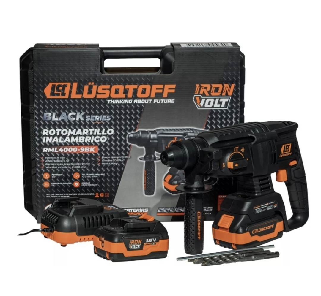 ROTOMARTILLO INALAMBRICO 18V 4.0Ah IRON VOLT Lüsqtoff RML4000-9BK