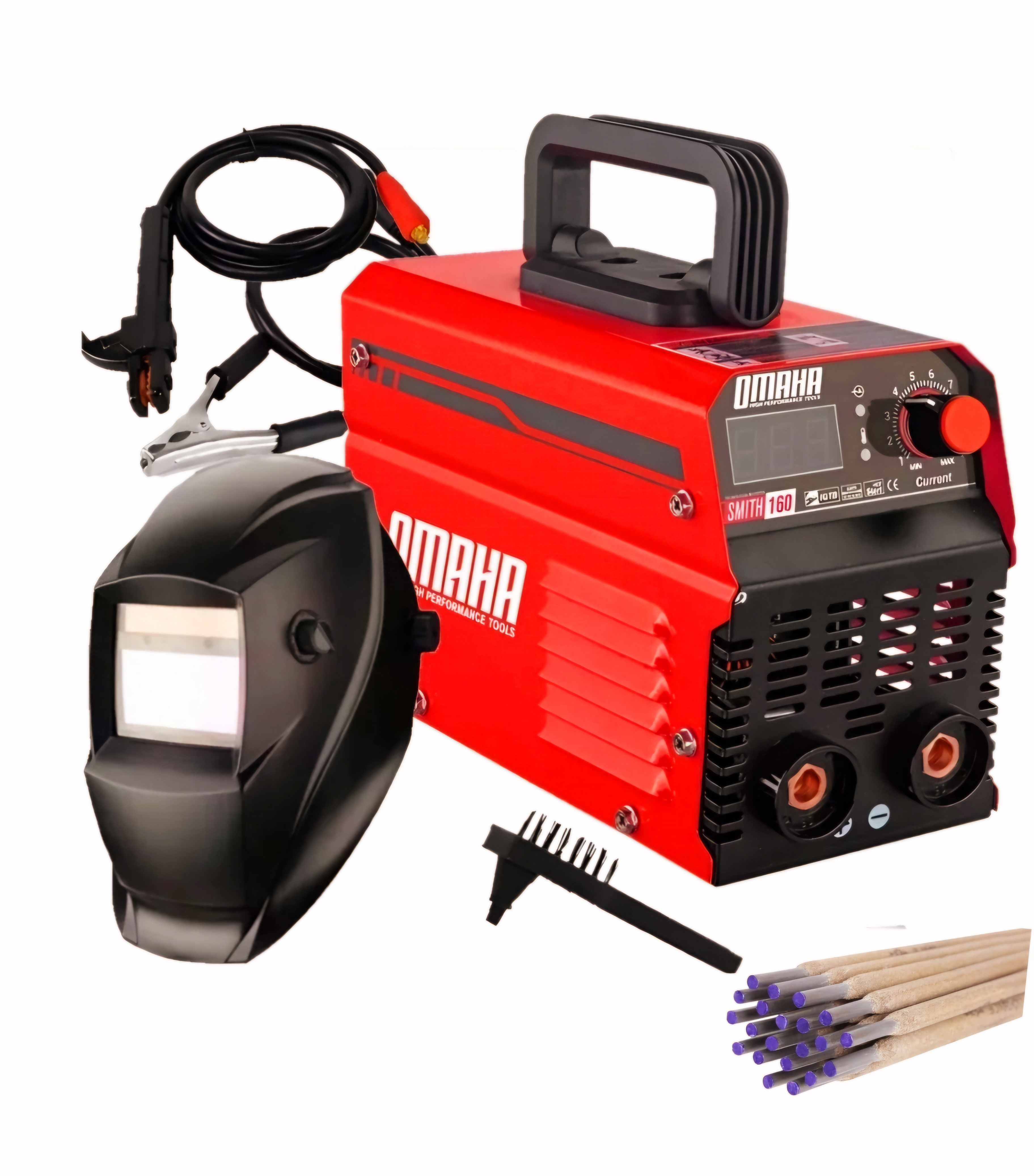 SOLDADORA INVERTER 200 AMP ELECTRODOS PROFESIONAL CON KIT Omaha SMITH-200
