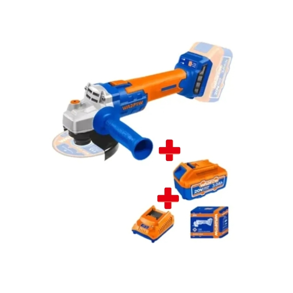 AMOLADORA A BATERIA 20V 3.0Ah 9000rpm  115mm BATERIA+CARGADOR Wadfow WLAPM21-4