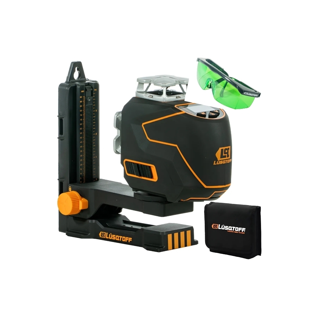 NIVEL LASER 360 GRADOS  20 MTS LCD  3 LINEAS VERDES BLACK SERIES Lüsqtoff NV20L-9