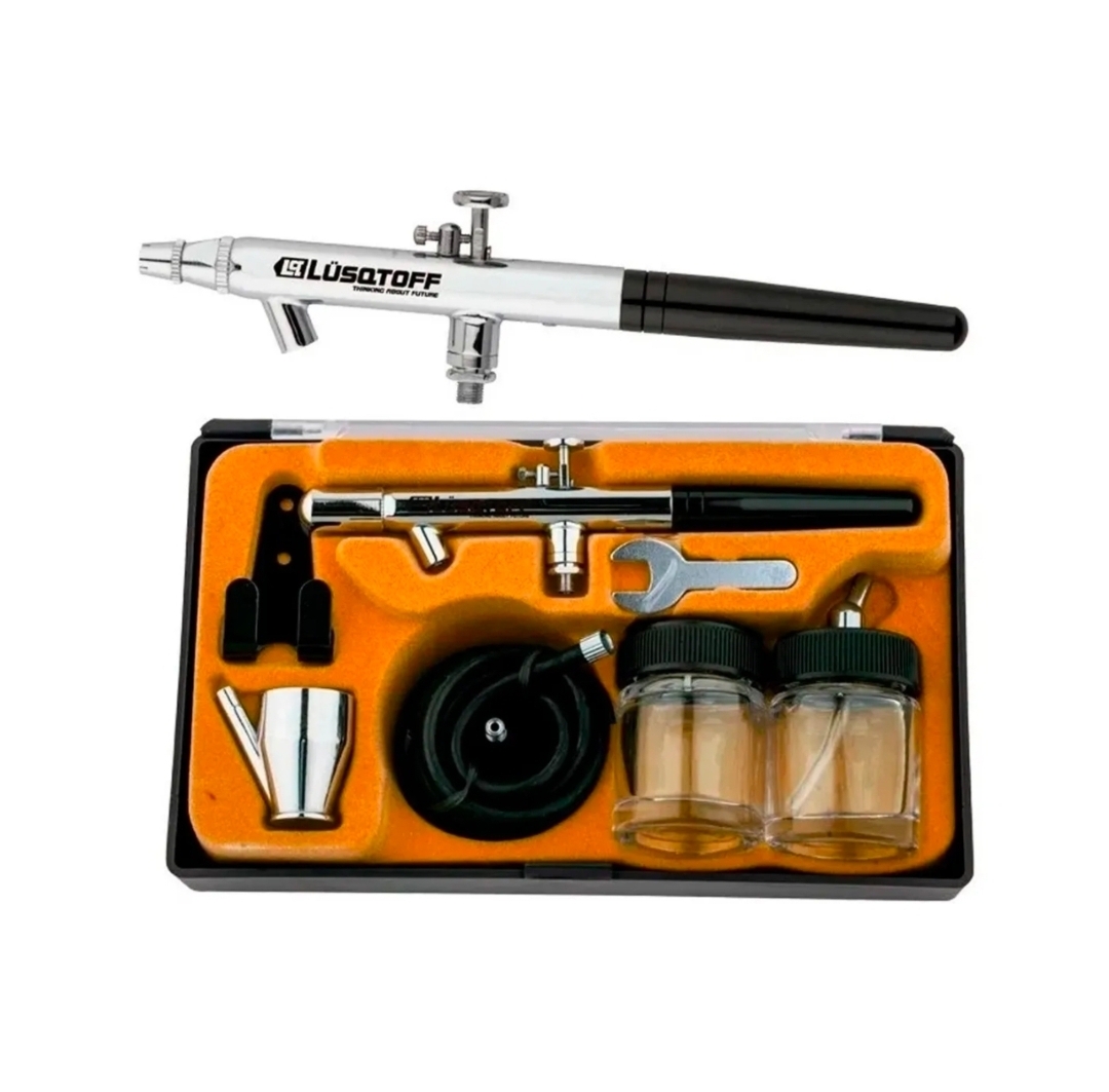 AEROGRAFO CON ACCESORIOS  Lüsqtoff LK04