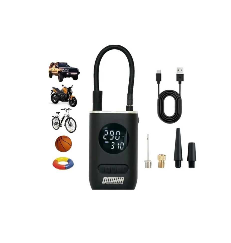 INFLADOR PORTATIL INALAMBRICO USB INFLADO RAPIDO 10.3 BAR Omaha IP-7