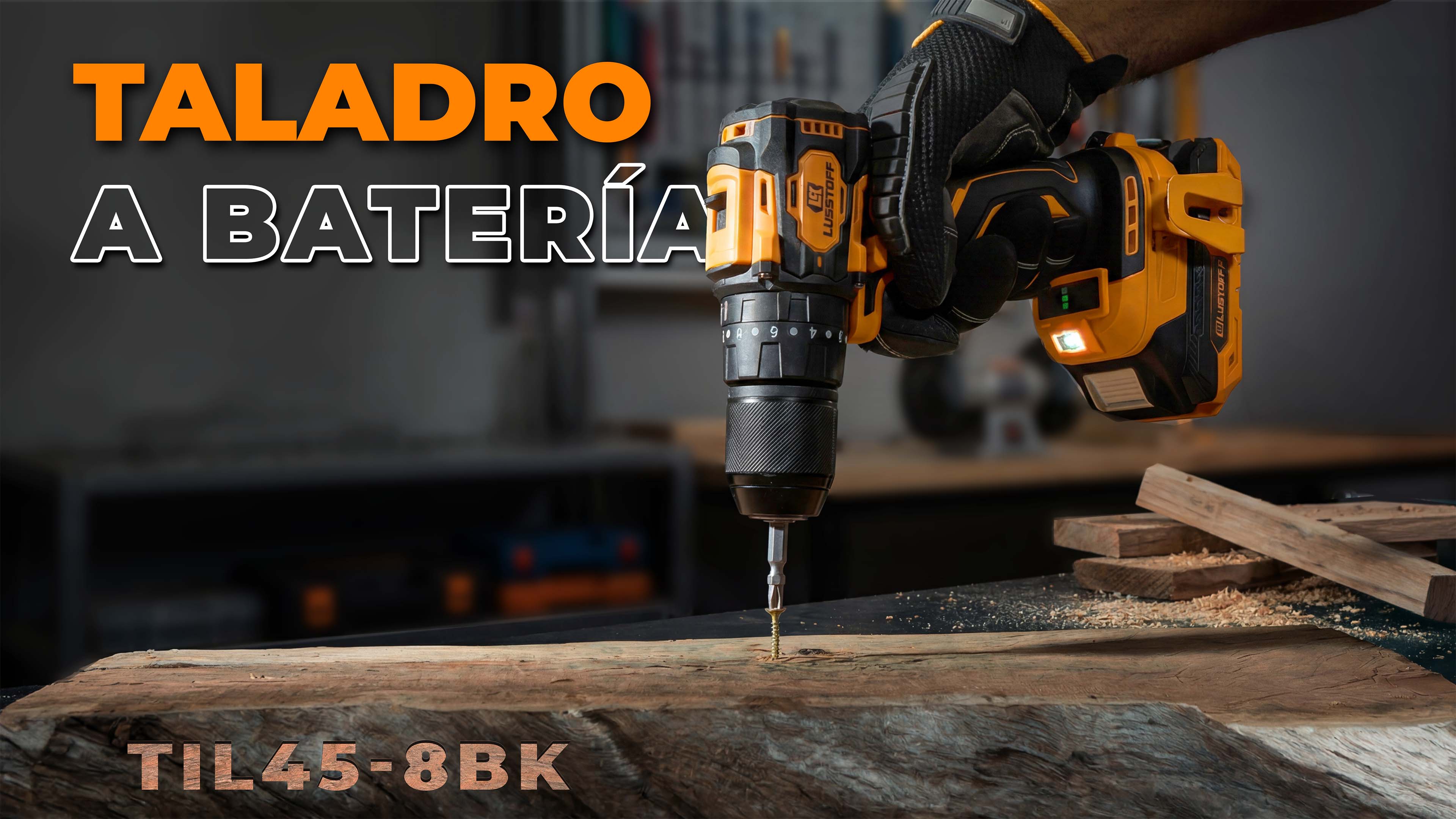 TALADRO PERCUTOR DE IMPACTO 13mm A BATERIA 2.0Ah 3 VELOCIDADES BRUSHLESS Lüsqtoff TIL45-8BK
