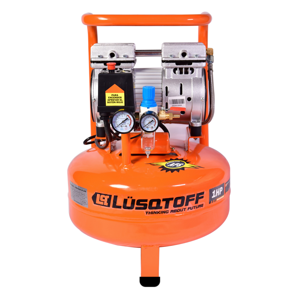 COMPRESOR DE AIRE 24 LITROS SIN ACEITE 115PSI 750W 1HP Lüsqtoff LC-0122