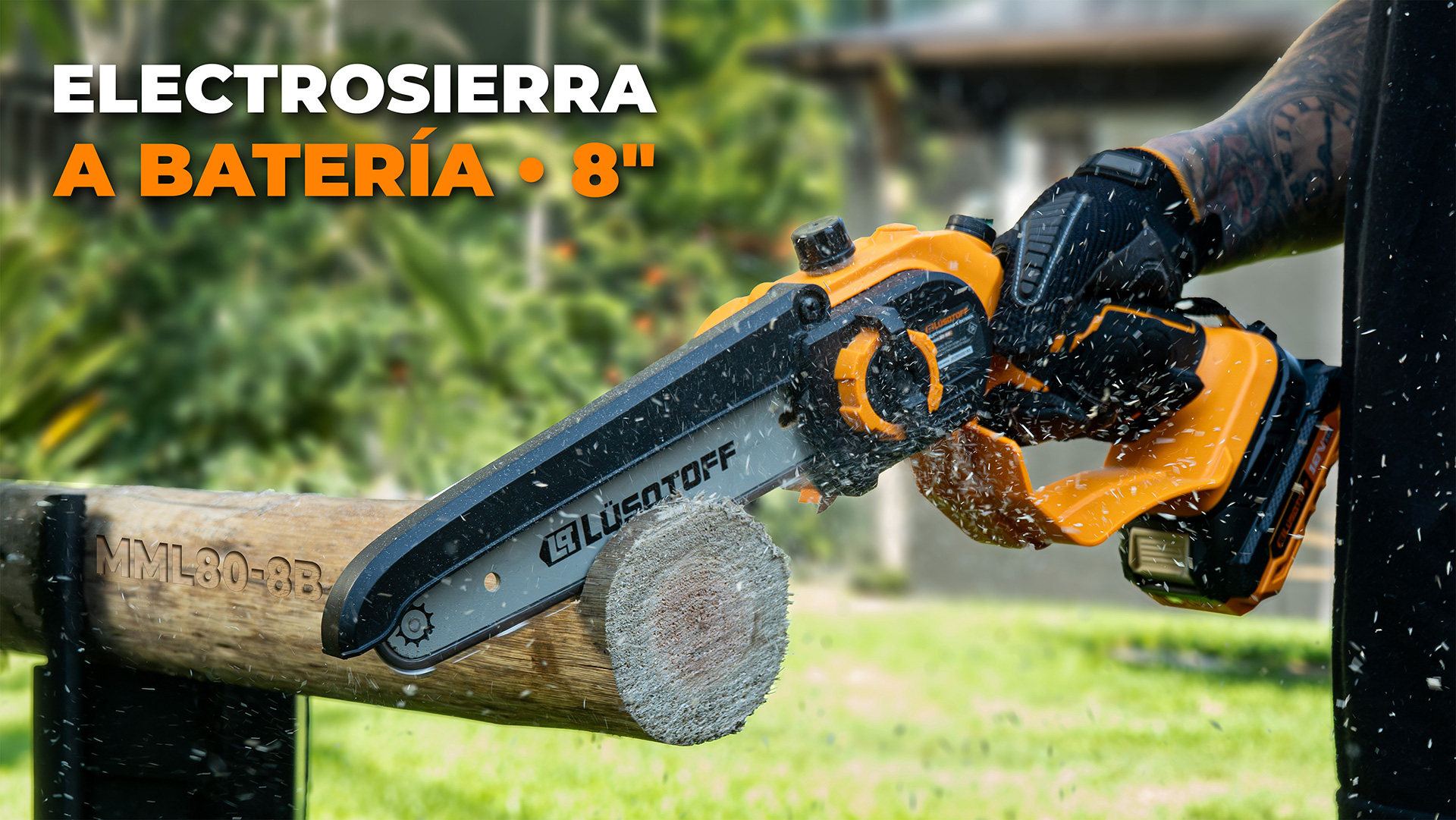 MINI ELECTROSIERRA A BATERIA 18V 2.0Ah ESPADA 8 PULGADAS  Lüsqtoff MML80-8B