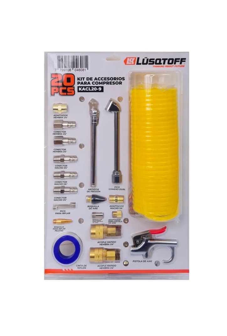 KIT DE ACCESORIOS PARA COMPRESOR 2 PIEZAS  Lüsqtoff KACL20-9