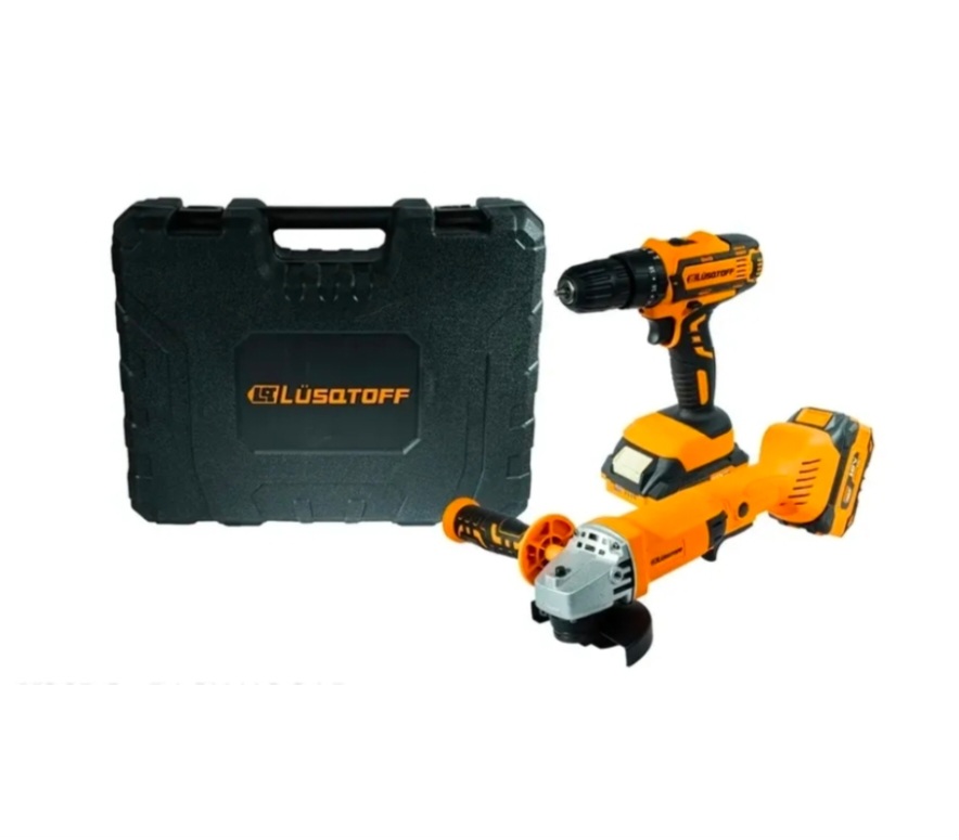 PACK HOGAR AMOLADOR Y TALADRO A BATERIA 4.0Ah y 2.0Ah 18v Lüsqtoff LPACK001-8