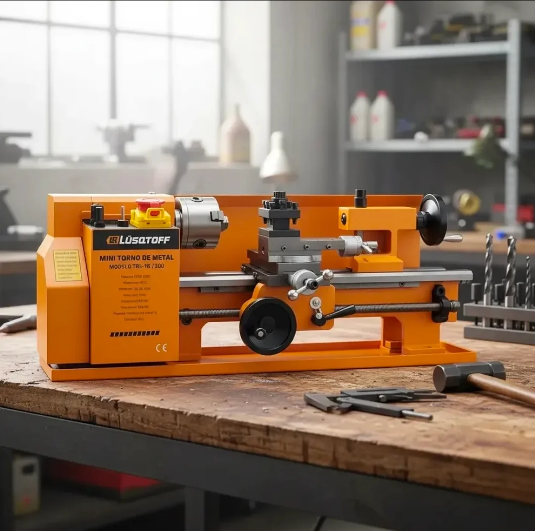 MINI TORNO PARA METALES 400W 250O rpm DISTANCIA ENTRE CENTROS 30cm Lüsqtoff Tbl-18/300