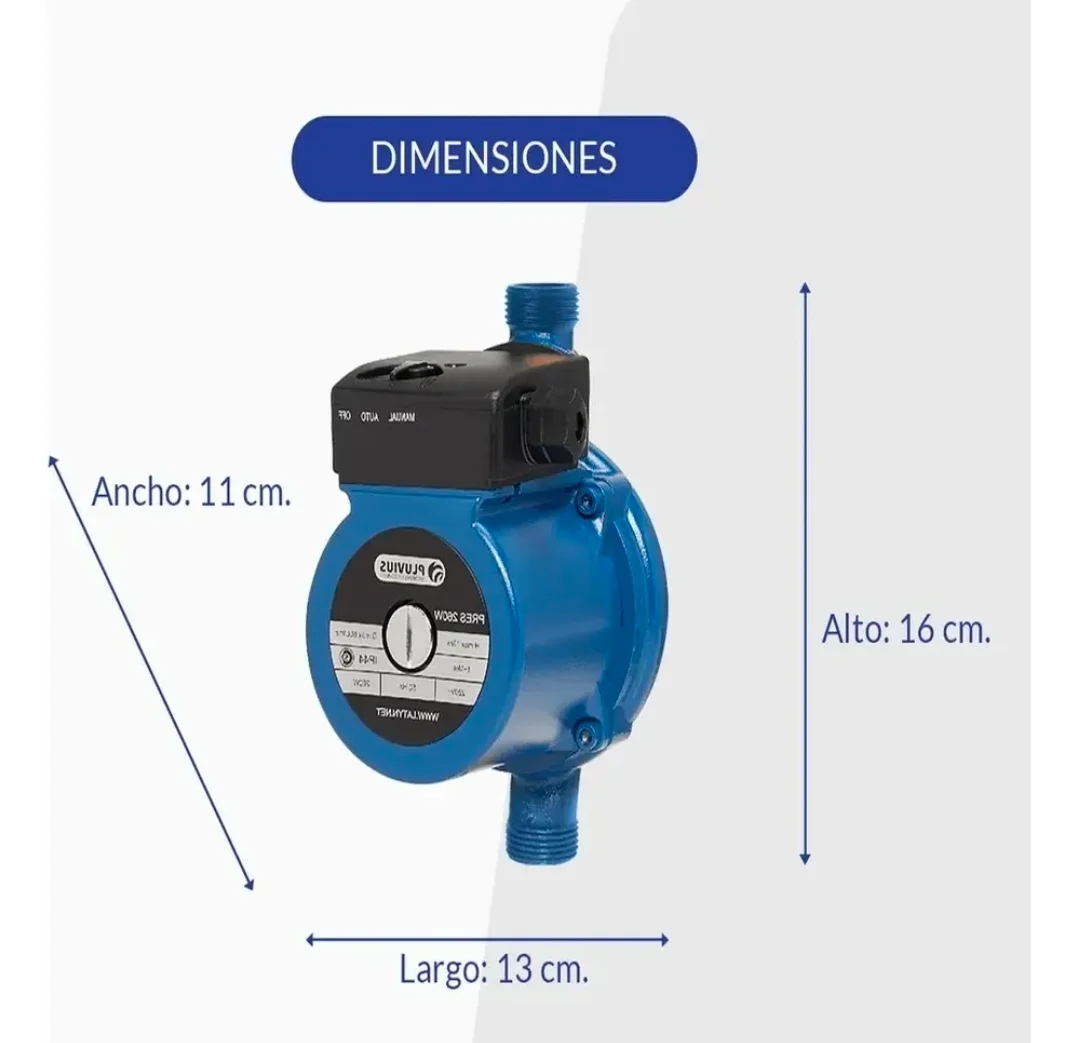 BOMBA DE AGUA PRESURIZADORA 100W 2 BAÑOS PLUVIUS Varios Press01